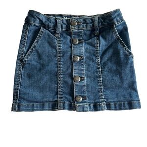 Hippie girl denim skirt with pockets and adjustable waist size 6